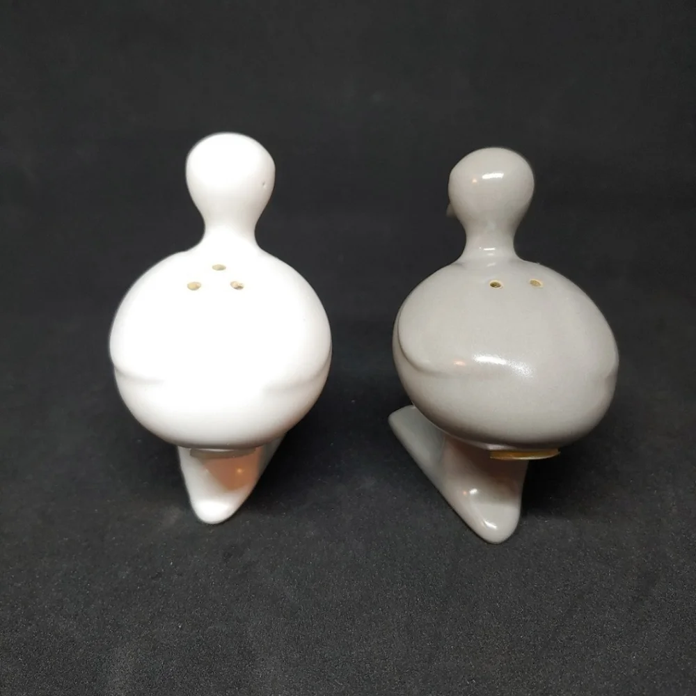West Elm Duck Geese Salt and Pepper Shakers Monochrome Color